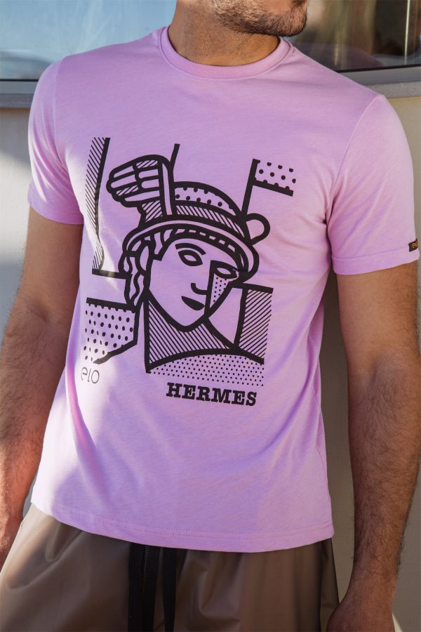 Men T-Shirt Lavender Hermes-2