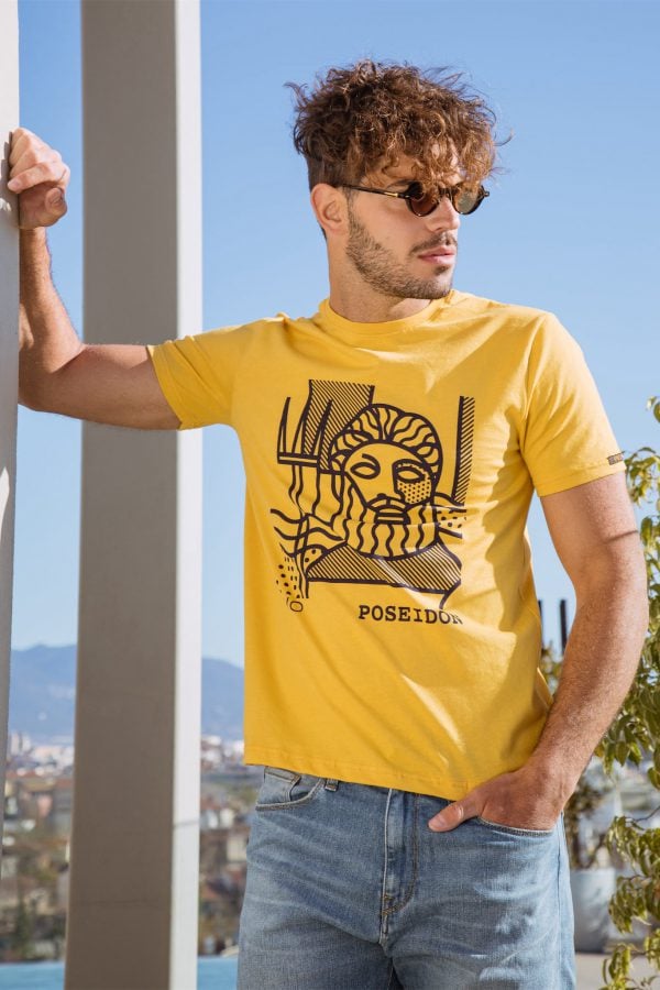 Men T-Shirt Mustard Poseidon-2