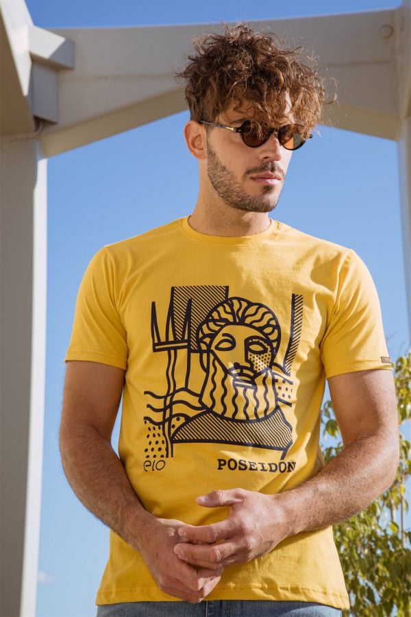 Men T-Shirt Mustard Poseidon-4