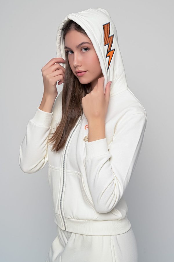Womens Zip Up Hoodie Off White Bolt 1a