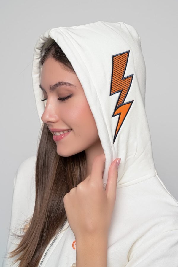 Womens Zip Up Hoodie Off White Bolt 3a